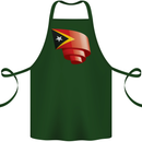 Curled East Timor Flag Day Football Cotton Apron 100% Organic Forest Green