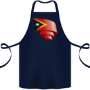 Curled East Timor Flag Day Football Cotton Apron 100% Organic Navy Blue