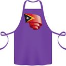 Curled East Timor Flag Day Football Cotton Apron 100% Organic Purple