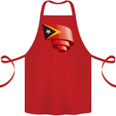 Curled East Timor Flag Day Football Cotton Apron 100% Organic Red