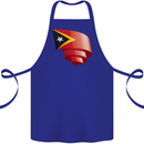 Curled East Timor Flag Day Football Cotton Apron 100% Organic Royal Blue