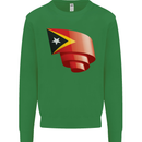Curled East Timor Flag Day Football Kids Sweatshirt Jumper Irish Green