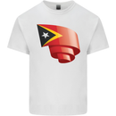 Curled East Timor Flag Day Football Kids T-Shirt Childrens White