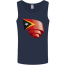 Curled East Timor Flag Day Football Mens Vest Tank Top Navy Blue