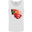 Curled East Timor Flag Day Football Mens Vest Tank Top White