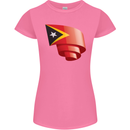 Curled East Timor Flag Day Football Womens Petite Cut T-Shirt Azalea
