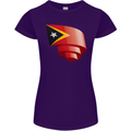 Curled East Timor Flag Day Football Womens Petite Cut T-Shirt Purple