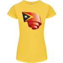 Curled East Timor Flag Day Football Womens Petite Cut T-Shirt Yellow