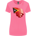 Curled East Timor Flag Day Football Womens Wider Cut T-Shirt Azalea