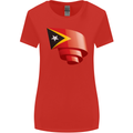 Curled East Timor Flag Day Football Womens Wider Cut T-Shirt Red
