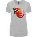 Curled East Timor Flag Day Football Womens Wider Cut T-Shirt Sports Grey