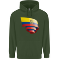 Curled Ecuador Flag Ecuadorian Day Football Childrens Kids Hoodie Forest Green