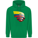 Curled Ecuador Flag Ecuadorian Day Football Childrens Kids Hoodie Irish Green