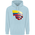 Curled Ecuador Flag Ecuadorian Day Football Childrens Kids Hoodie Light Blue