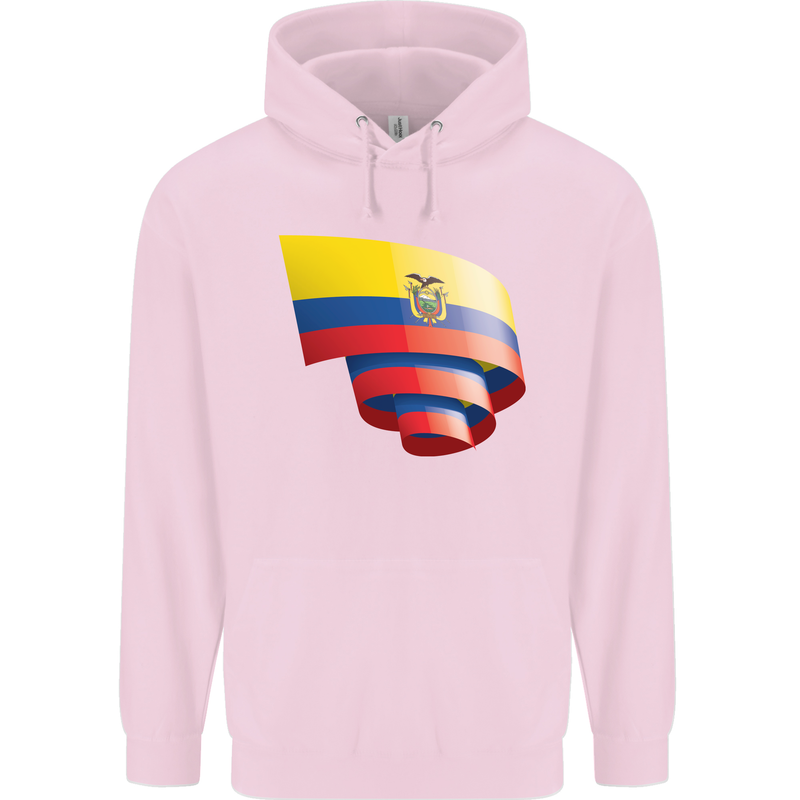 Curled Ecuador Flag Ecuadorian Day Football Childrens Kids Hoodie Light Pink