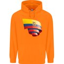 Curled Ecuador Flag Ecuadorian Day Football Childrens Kids Hoodie Orange