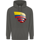 Curled Ecuador Flag Ecuadorian Day Football Childrens Kids Hoodie Storm Grey