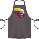 Curled Ecuador Flag Ecuadorian Day Football Cotton Apron 100% Organic Dark Grey