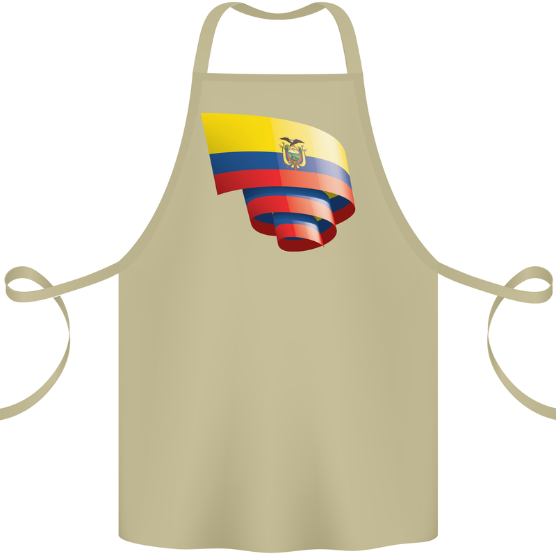 Curled Ecuador Flag Ecuadorian Day Football Cotton Apron 100% Organic Khaki