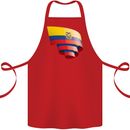 Curled Ecuador Flag Ecuadorian Day Football Cotton Apron 100% Organic Red