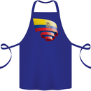 Curled Ecuador Flag Ecuadorian Day Football Cotton Apron 100% Organic Royal Blue