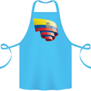 Curled Ecuador Flag Ecuadorian Day Football Cotton Apron 100% Organic Turquoise