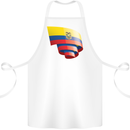 Curled Ecuador Flag Ecuadorian Day Football Cotton Apron 100% Organic White