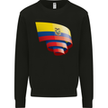 Curled Ecuador Flag Ecuadorian Day Football Kids Sweatshirt Jumper Black