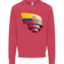 Curled Ecuador Flag Ecuadorian Day Football Kids Sweatshirt Jumper Heliconia