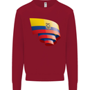 Curled Ecuador Flag Ecuadorian Day Football Kids Sweatshirt Jumper Red