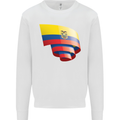 Curled Ecuador Flag Ecuadorian Day Football Kids Sweatshirt Jumper White