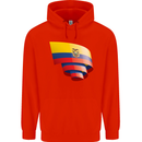 Curled Ecuador Flag Ecuadorian Day Football Mens 80% Cotton Hoodie Bright Red