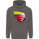 Curled Ecuador Flag Ecuadorian Day Football Mens 80% Cotton Hoodie Charcoal