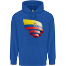 Curled Ecuador Flag Ecuadorian Day Football Mens 80% Cotton Hoodie Royal Blue