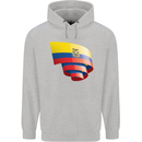 Curled Ecuador Flag Ecuadorian Day Football Mens 80% Cotton Hoodie Sports Grey
