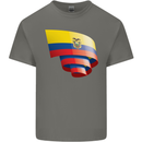 Curled Ecuador Flag Ecuadorian Day Football Mens Cotton T-Shirt Tee Top Charcoal