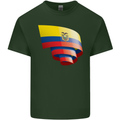 Curled Ecuador Flag Ecuadorian Day Football Mens Cotton T-Shirt Tee Top Forest Green