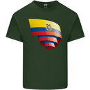 Curled Ecuador Flag Ecuadorian Day Football Mens Cotton T-Shirt Tee Top Forest Green