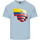 Curled Ecuador Flag Ecuadorian Day Football Mens Cotton T-Shirt Tee Top Light Blue