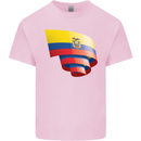 Curled Ecuador Flag Ecuadorian Day Football Mens Cotton T-Shirt Tee Top Light Pink