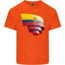 Curled Ecuador Flag Ecuadorian Day Football Mens Cotton T-Shirt Tee Top Orange