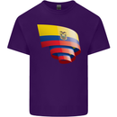 Curled Ecuador Flag Ecuadorian Day Football Mens Cotton T-Shirt Tee Top Purple