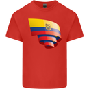 Curled Ecuador Flag Ecuadorian Day Football Mens Cotton T-Shirt Tee Top Red