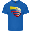 Curled Ecuador Flag Ecuadorian Day Football Mens Cotton T-Shirt Tee Top Royal Blue