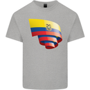 Curled Ecuador Flag Ecuadorian Day Football Mens Cotton T-Shirt Tee Top Sports Grey