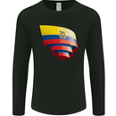 Curled Ecuador Flag Ecuadorian Day Football Mens Long Sleeve T-Shirt Black