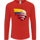 Curled Ecuador Flag Ecuadorian Day Football Mens Long Sleeve T-Shirt Red