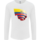 Curled Ecuador Flag Ecuadorian Day Football Mens Long Sleeve T-Shirt White