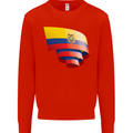 Curled Ecuador Flag Ecuadorian Day Football Mens Sweatshirt Jumper Bright Red