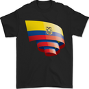 Curled Ecuador Flag Ecuadorian Day Football Mens T-Shirt 100% Cotton Black